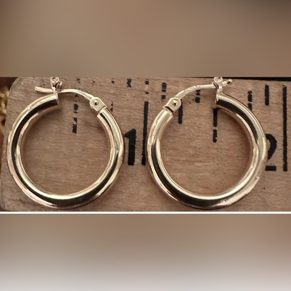 14K Hoop Earrings - Picture 3 of 4